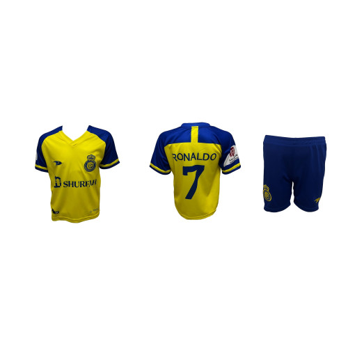Детски футболен комплект AL NASSR Ronaldo 7 Жълто синьо