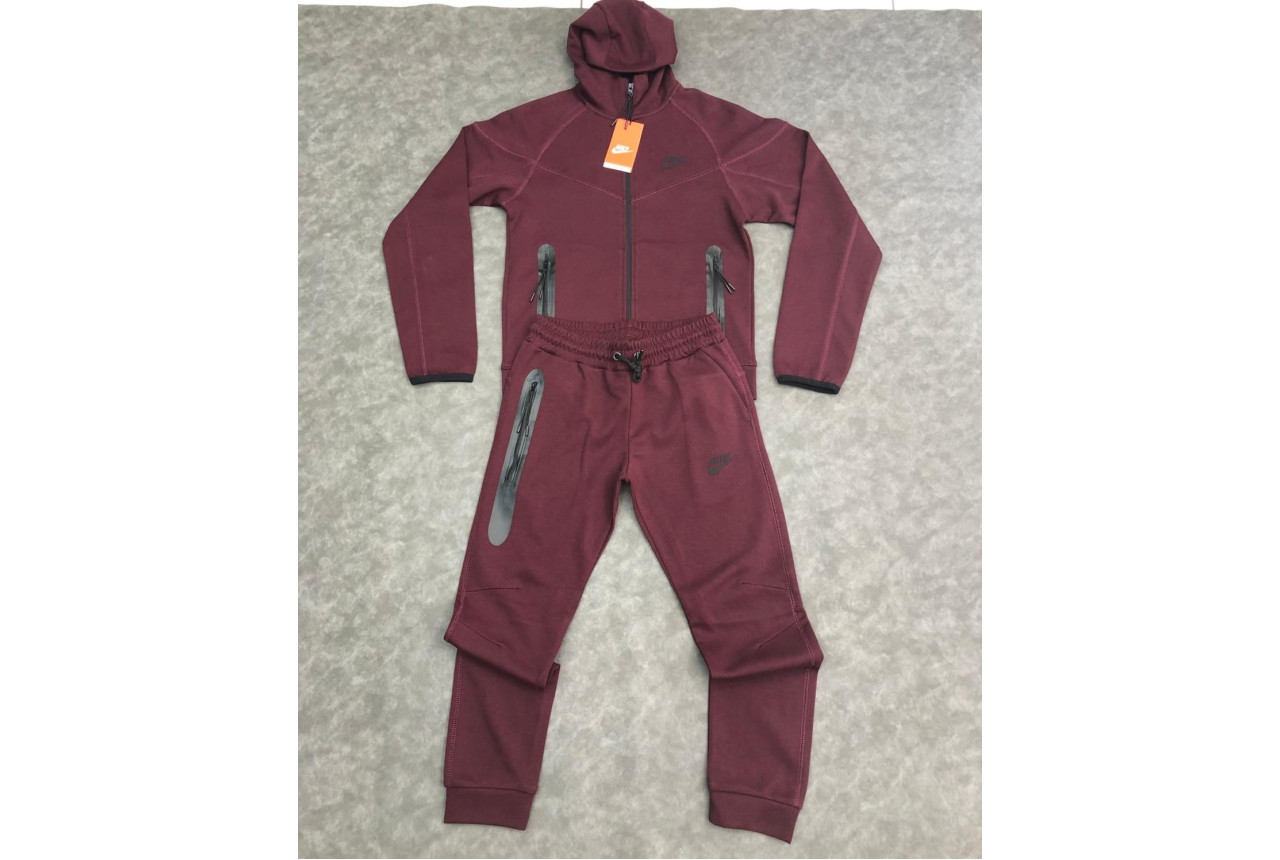 8345 Детски екип Tech Fleece светло бордо